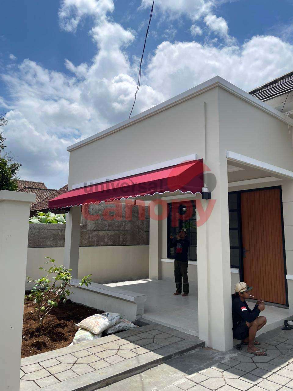 Kanopi kain area parkir Bekasi menggunakan material Dickson premium